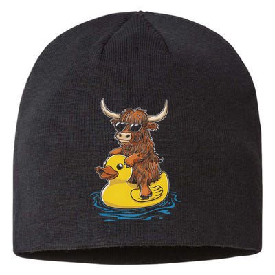 Cute Highland Cow Duck Pool Float Summer Vibes Swimming Sustainable Beanie
