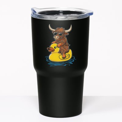 Cute Highland Cow Duck Pool Float Summer Vibes Swimming Tumbler