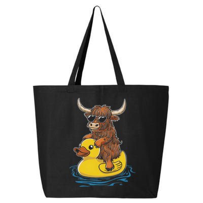 Cute Highland Cow Duck Pool Float Summer Vibes Swimming 25L Jumbo Tote