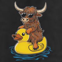 Cute Highland Cow Duck Pool Float Summer Vibes Swimming Trucker Hat