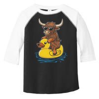 Cute Highland Cow Duck Pool Float Summer Vibes Swimming Toddler Fine Jersey T-Shirt
