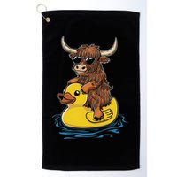 Cute Highland Cow Duck Pool Float Summer Vibes Swimming Golf Towel