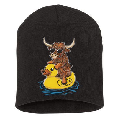Cute Highland Cow Duck Pool Float Summer Vibes Swimming Short Acrylic Beanie