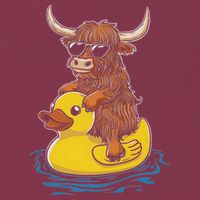Cute Highland Cow Duck Pool Float Summer Vibes Swimming 16oz Travel Tumbler