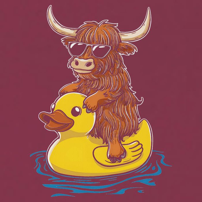 Cute Highland Cow Duck Pool Float Summer Vibes Swimming 16oz Travel Tumbler