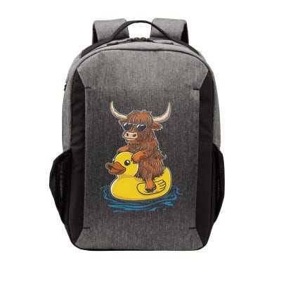 Cute Highland Cow Duck Pool Float Summer Vibes Swimming Vector Backpack