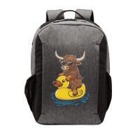 Cute Highland Cow Duck Pool Float Summer Vibes Swimming Vector Backpack