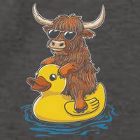 Cute Highland Cow Duck Pool Float Summer Vibes Swimming Vector Backpack