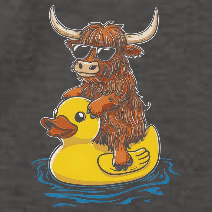 Cute Highland Cow Duck Pool Float Summer Vibes Swimming Vector Backpack
