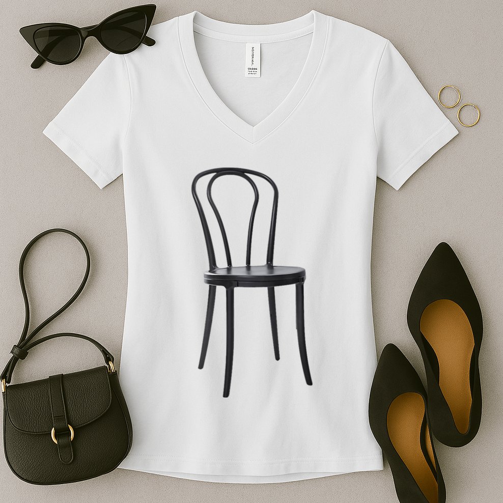 Couples Halloween Costume | Vigilante Chair Dance Women's V-Neck T-Shirt