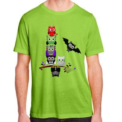 Cute Halloween Classic Monsters Spooky Owls Adult ChromaSoft Performance T-Shirt