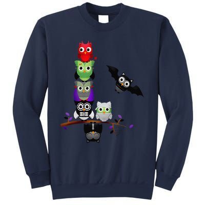 Cute Halloween Classic Monsters Spooky Owls Sweatshirt