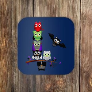 Cute Halloween Classic Monsters Spooky Owls Coaster