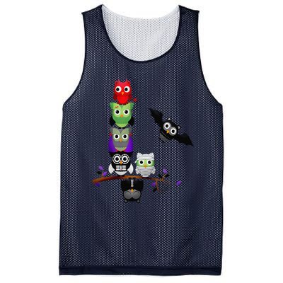 Cute Halloween Classic Monsters Spooky Owls Mesh Reversible Basketball Jersey Tank