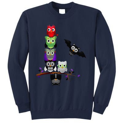 Cute Halloween Classic Monsters Spooky Owls Tall Sweatshirt