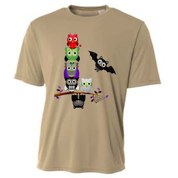 Cute Halloween Classic Monsters Spooky Owls Cooling Performance Crew T-Shirt