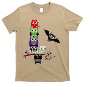 Cute Halloween Classic Monsters Spooky Owls T-Shirt