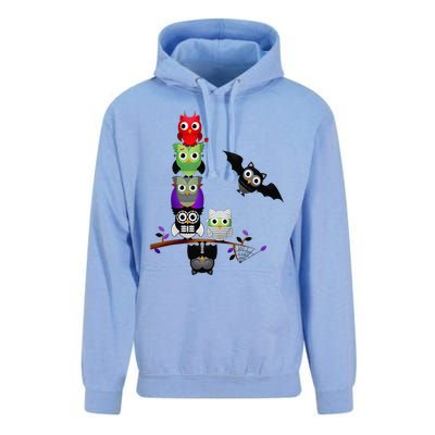 Cute Halloween Classic Monsters Spooky Owls Unisex Surf Hoodie