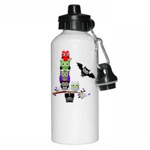 Cute Halloween Classic Monsters Spooky Owls Aluminum Water Bottle