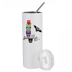 Cute Halloween Classic Monsters Spooky Owls Stainless Steel Tumbler