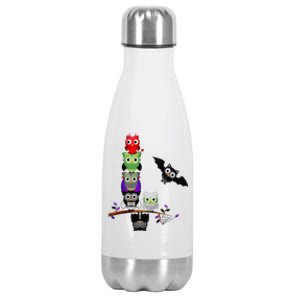 Cute Halloween Classic Monsters Spooky Owls Stainless Steel Insulated Water Bottle