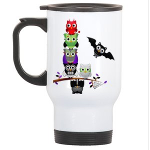 Cute Halloween Classic Monsters Spooky Owls Stainless Steel Travel Mug