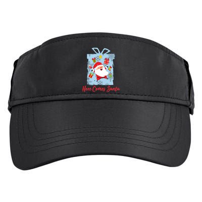 Christmas Here Comes Santa Gift Box Adult Drive Performance Visor