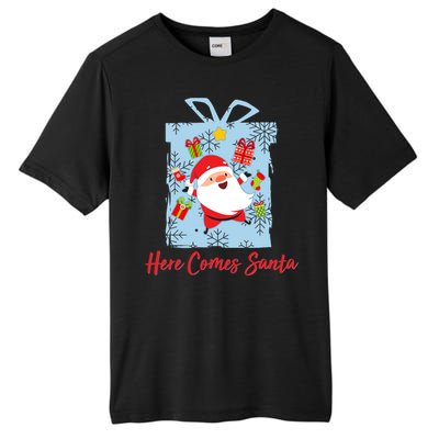 Christmas Here Comes Santa Gift Box Tall Fusion ChromaSoft Performance T-Shirt