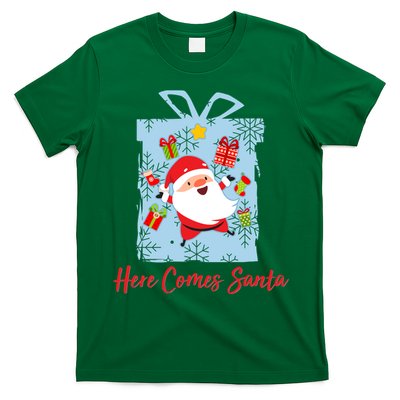 Christmas Here Comes Santa Gift Box T-Shirt