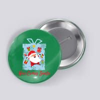 Christmas Here Comes Santa Gift Box Button
