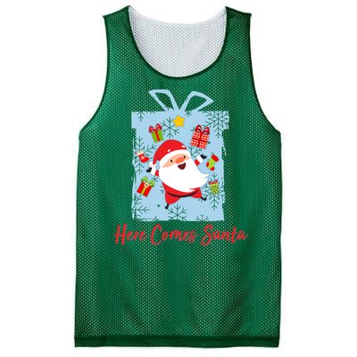 Christmas Here Comes Santa Gift Box Mesh Reversible Basketball Jersey Tank