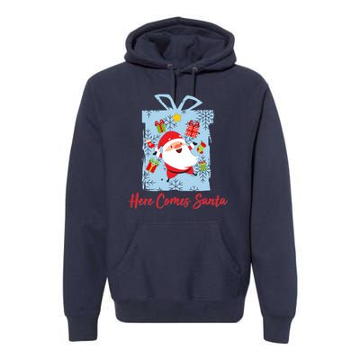 Christmas Here Comes Santa Gift Box Premium Hoodie