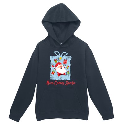 Christmas Here Comes Santa Gift Box Urban Pullover Hoodie