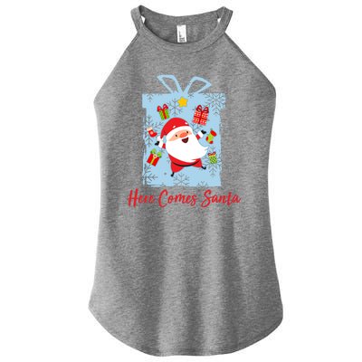 Christmas Here Comes Santa Gift Box Women's Perfect Tri Rocker Tank