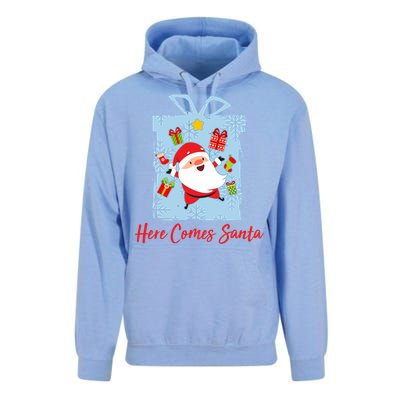 Christmas Here Comes Santa Gift Box Unisex Surf Hoodie