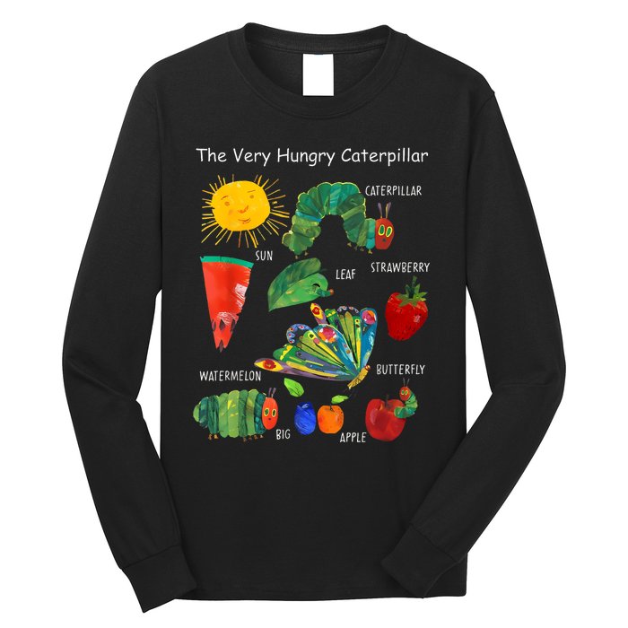 Cute Hungry Caterpillar Teacher Kindergarten Back To School Long Sleeve Shirt