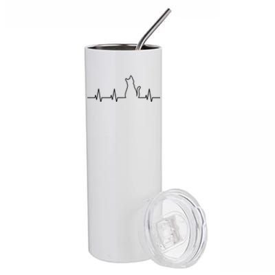 Cat Heartbeat Stainless Steel Tumbler