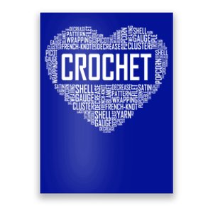 Crochet Heart Crocheting Lover Gift Knitting Funny Gift Poster