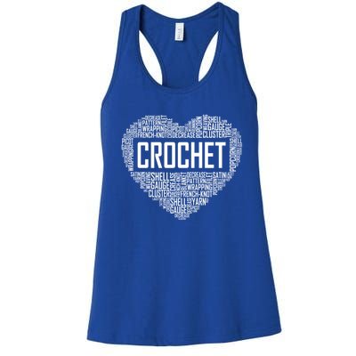 Crochet Heart Crocheting Lover Gift Knitting Funny Gift Women's Racerback Tank