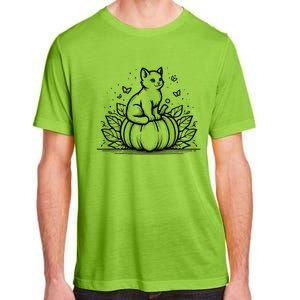 Cute Halloween Cat Setting On A Pumpkin For Cute Cat Lover Adult ChromaSoft Performance T-Shirt