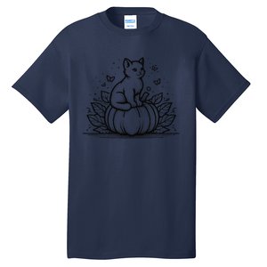 Cute Halloween Cat Setting On A Pumpkin For Cute Cat Lover Tall T-Shirt