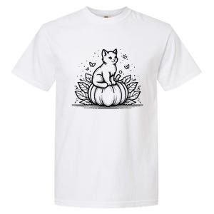 Cute Halloween Cat Setting On A Pumpkin For Cute Cat Lover Garment-Dyed Heavyweight T-Shirt