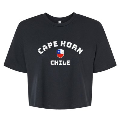 Cape Horn Chile Chilean Flag Bella+Canvas Jersey Crop Tee