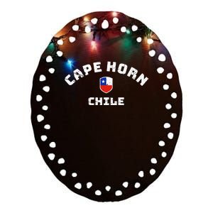 Cape Horn Chile Chilean Flag Ceramic Oval Ornament