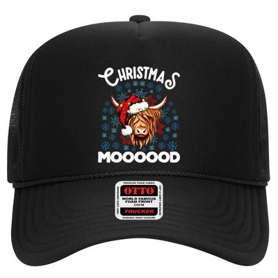 Christmas Highland Cow Santa Hat Highlander Cow Mom Trucker Hat