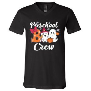 Cute Halloween Costume Preschool Boo Crew Preschool Kids V-Neck T-Shirt