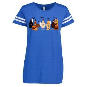 Cute Halloween Chicken Chicken Lover Halloween Gift Farmer Halloween Enza Ladies Jersey Football T-Shirt