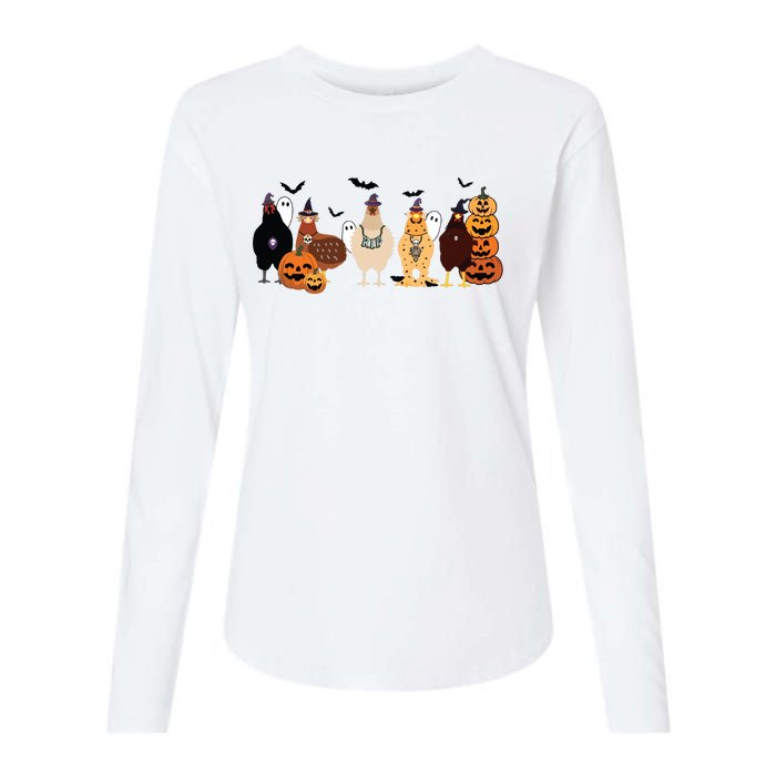 Cute Halloween Chicken Chicken Lover Halloween Gift Farmer Halloween Womens Cotton Relaxed Long Sleeve T-Shirt