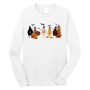 Cute Halloween Chicken Chicken Lover Halloween Gift Farmer Halloween Long Sleeve Shirt