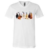 Cute Halloween Chicken Chicken Lover Halloween Gift Farmer Halloween V-Neck T-Shirt